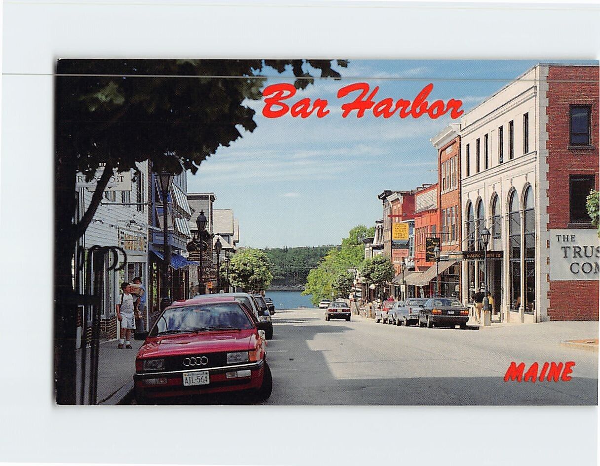 Postcard Main Street Bar Harbor Maine USA