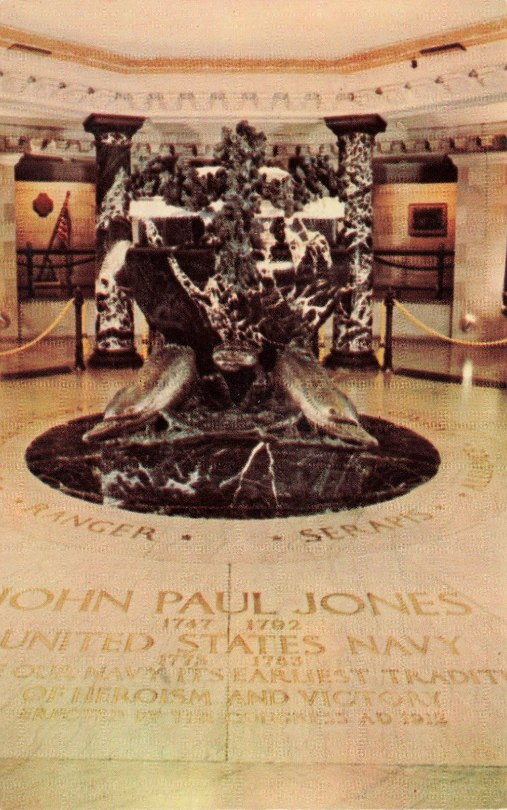 Postcard The Crypt - John Paul Jones, U.S. Naval Academy, Annapolis Maryland VTG