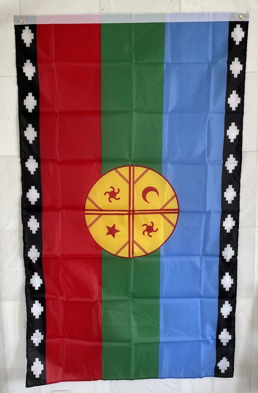 35”x59” Bandera Mapuche / Flag of The Mapuches 90 cm X 150 cm. Chile.
