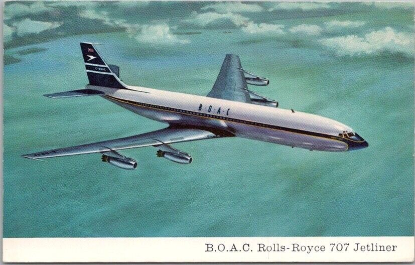 Vintage BOAC Aviation Advertising Postcard \