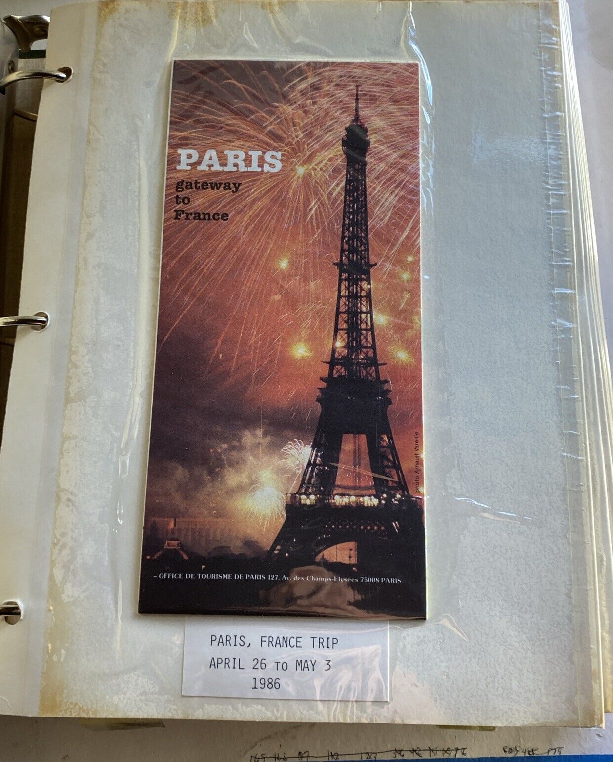 VTG Lot Of 43 Photo Album Pages In Binder 1986  Trip Europe Paris Architecture