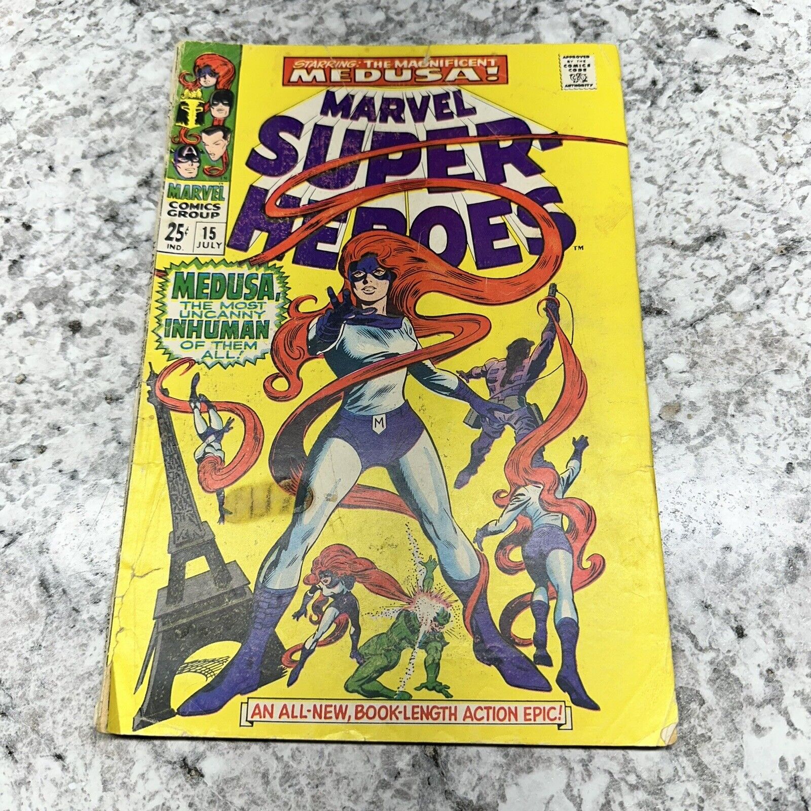 Marvel Super-Heroes #15 VG- 1968 First solo appearance of Medusa SILVER AGE