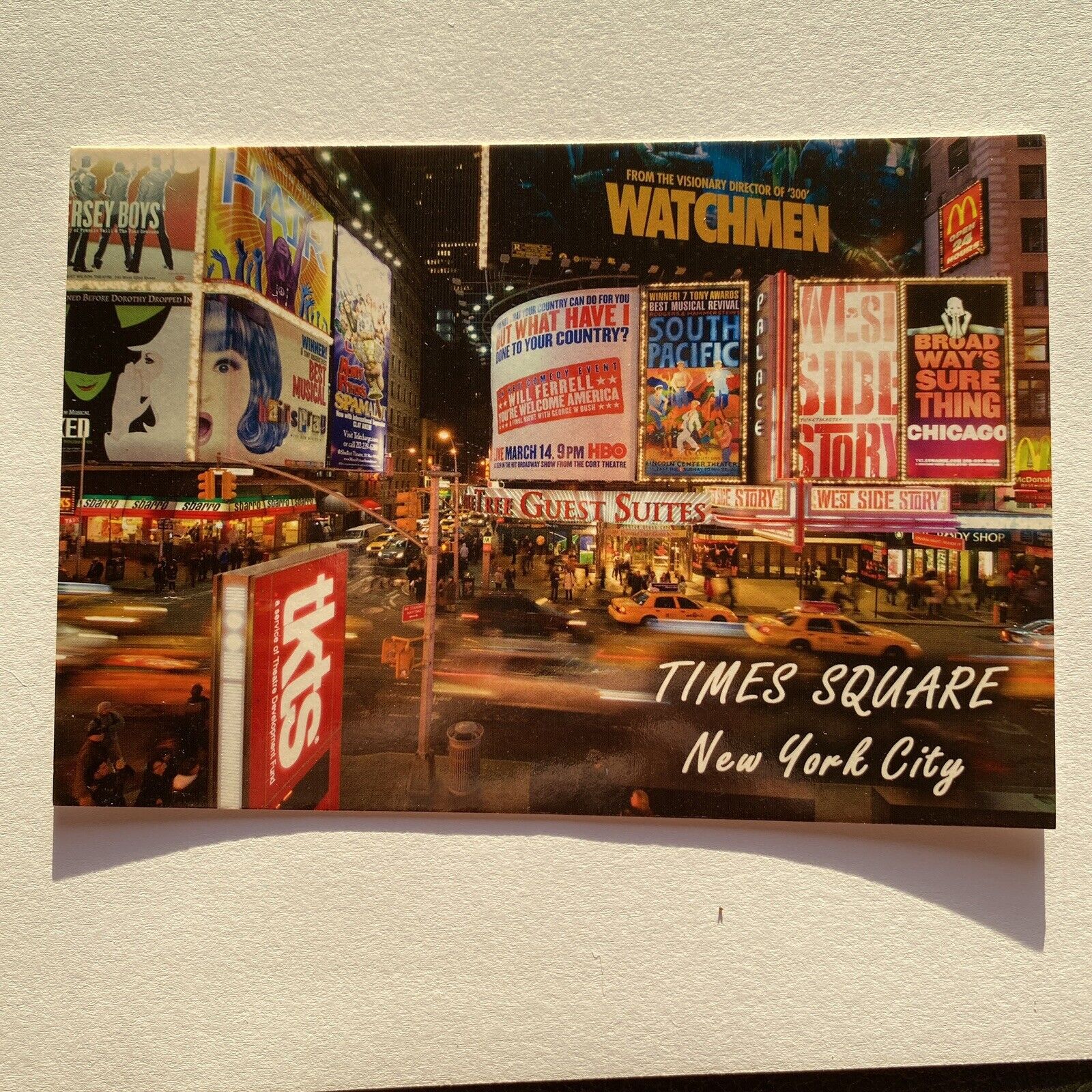 Broadway Show Billboards NYC Times Square TKTS Postcard Continental UNP