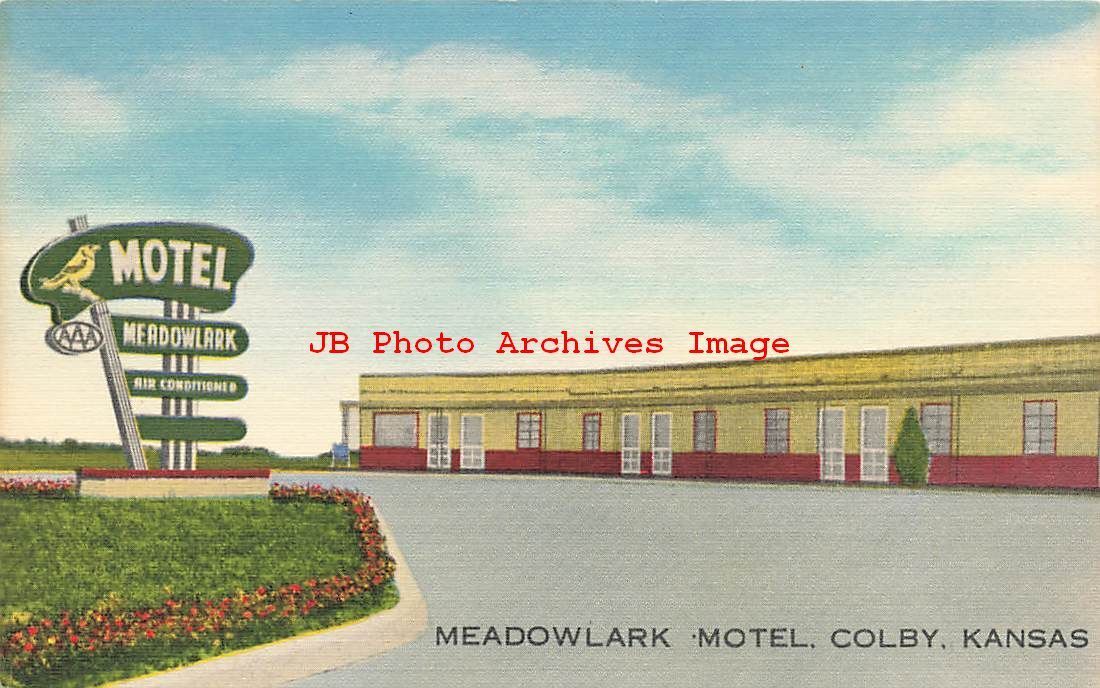 KS, Colby, Kansas, Meadowlark Motel, Exterior Scene, Lynx Products No E-14486