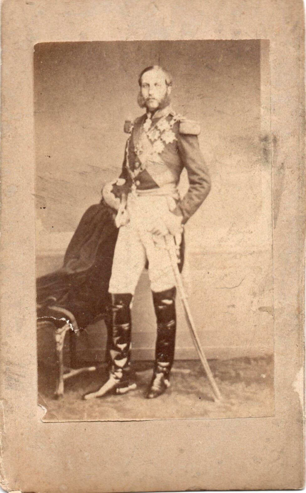 ROMANIA MILITARY PHOTO Prince Philip of Belgium Count of Flanders 1866 CDV PHOTO