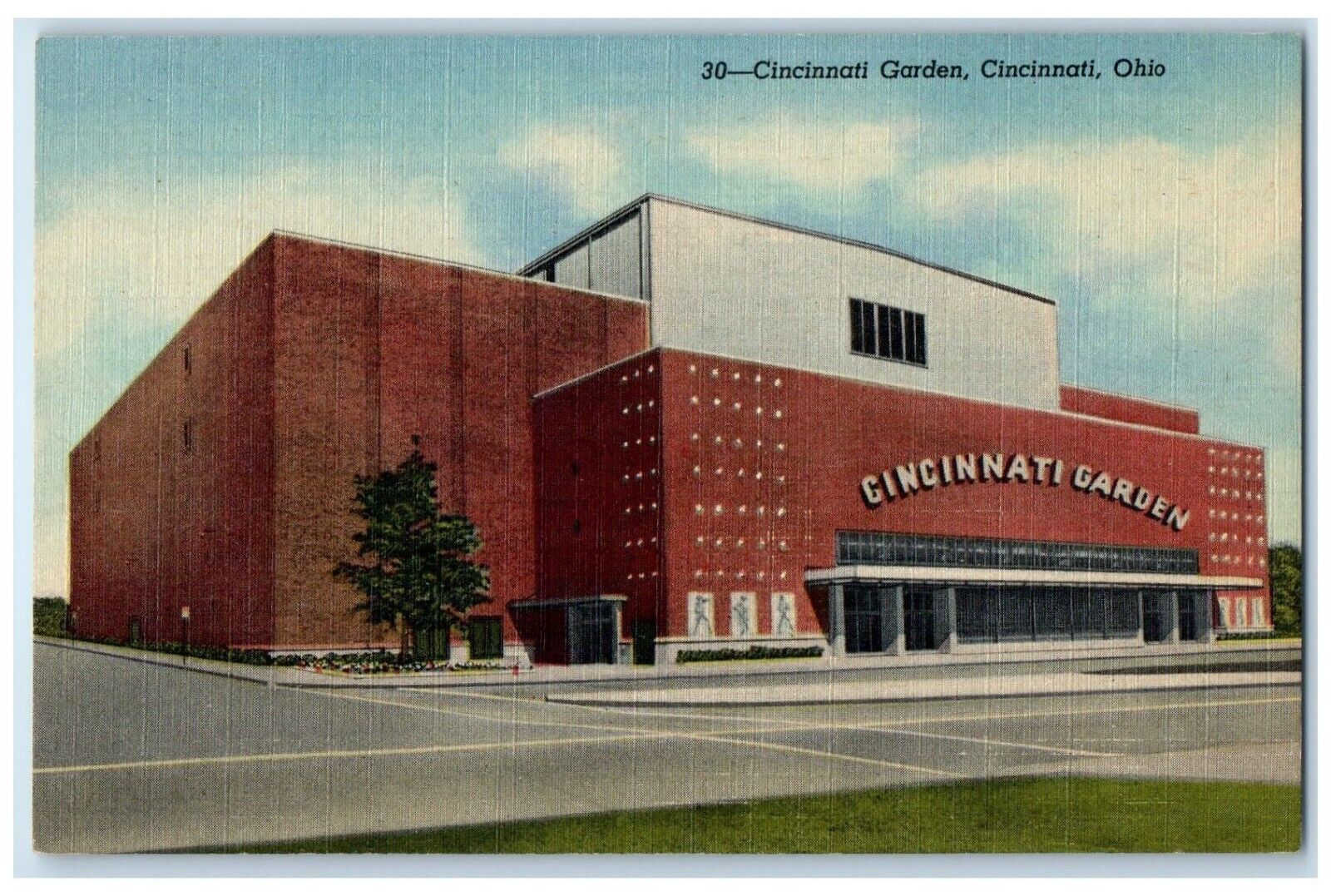c1940 Winter Sports Center Exterior Cincinnati Garden Ohio OH Vintage Postcard