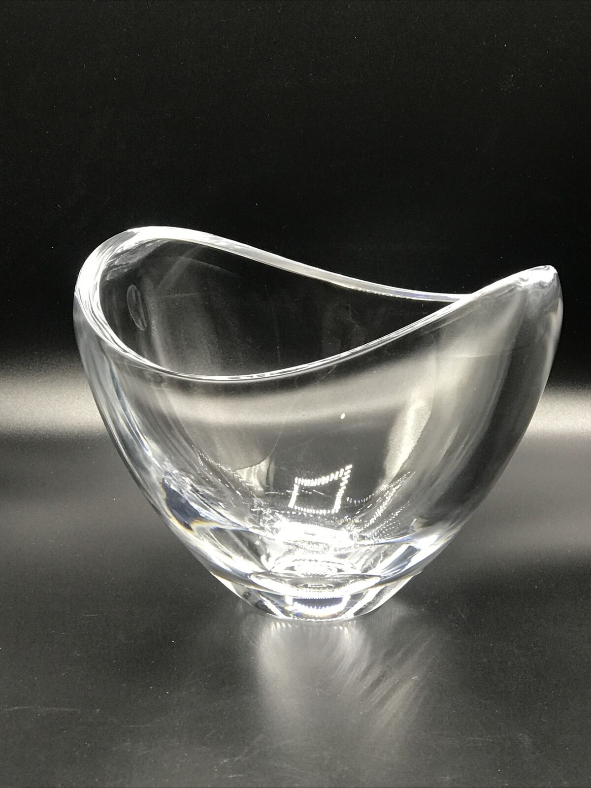 Nambe\' Clear Crystal BUTTERFLY Bowl Amore Designer Neil Cohen Art Glass 6” EUC