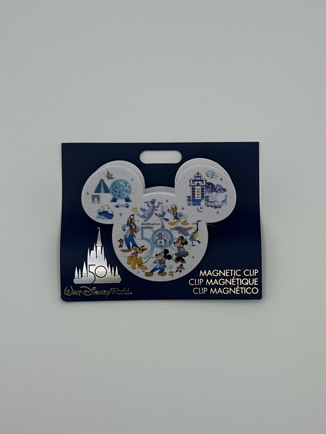 Walt Disney World 50th Anniversary Castle Mickey Minnie Magnet Clip -NEW
