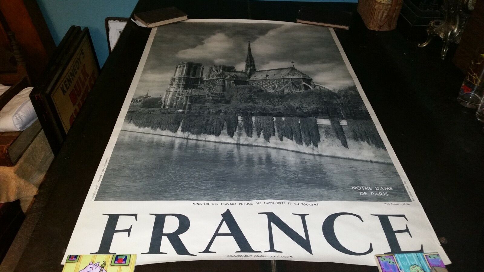 France Notre-Dame De Paris B&W Vintage Original Poster  Pub. French Government