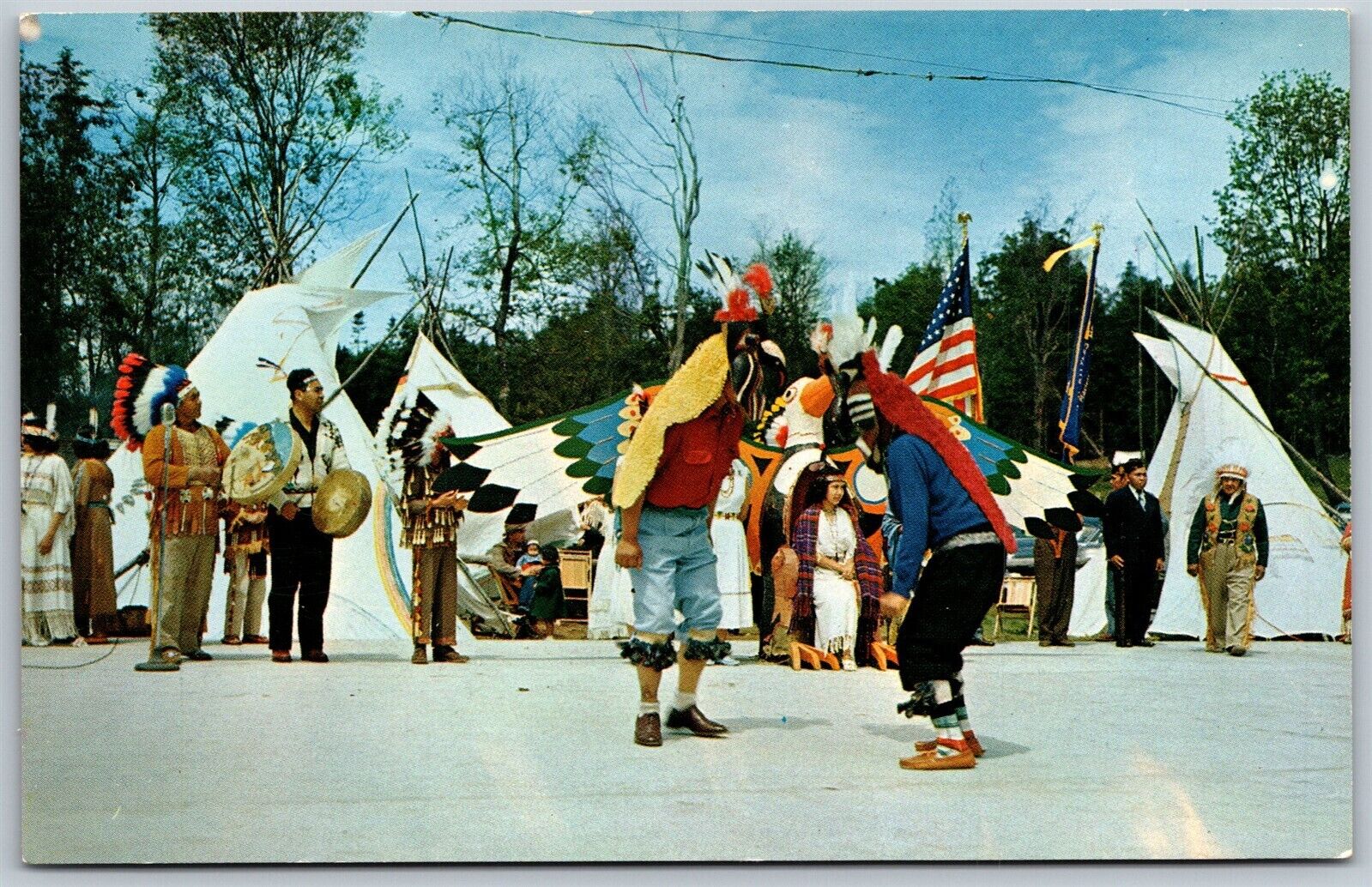 Vtg Native American Indian Dancers Tribe Primitive Dance Washington WA Postcard