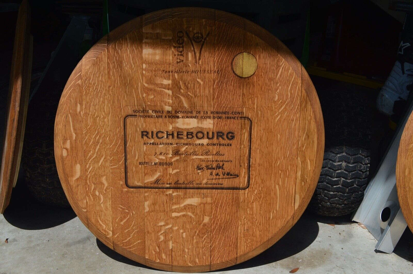 Domaine De La Romanee-Conti Richebourg Logo Bordeaux Winery Wine Barrel Lid/Head