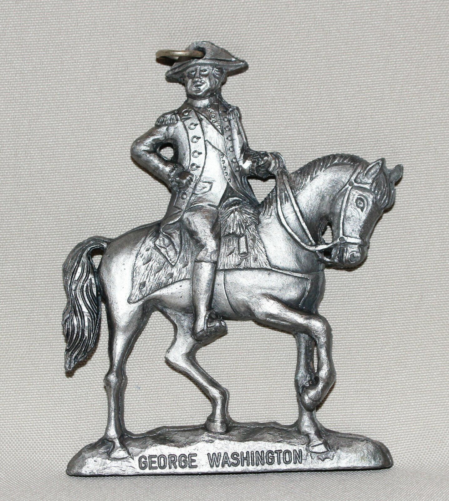 Vintage Reu & Co George Washington Pewter Pendant 3 ¾” Tall x 3” Wide