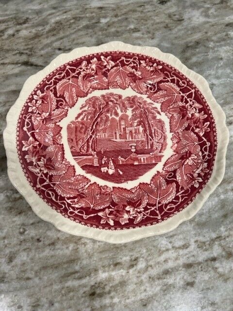 Mason\'s Vista Red Ironstone Red And White Plate Vintage