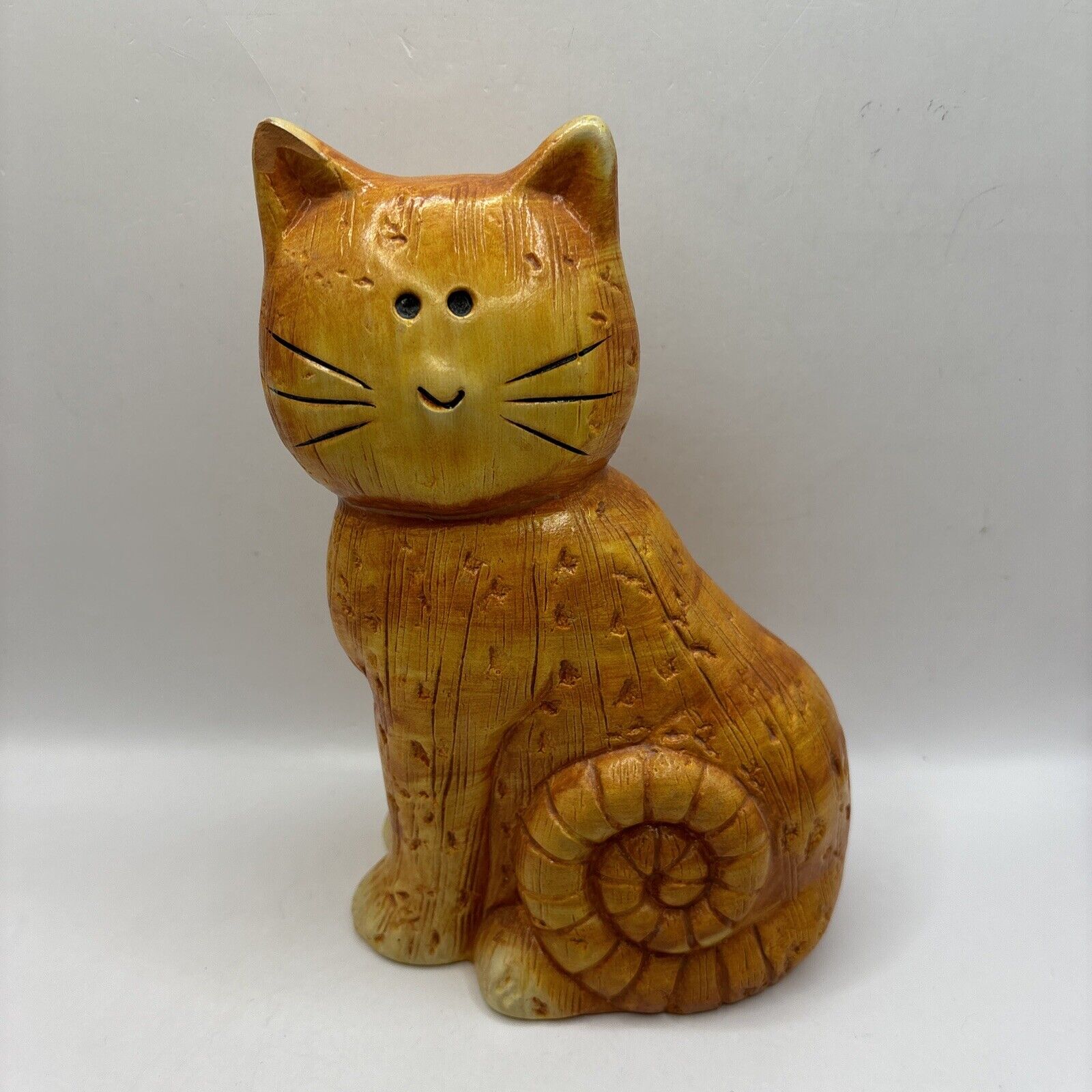  Vintage Sitting Orange Cat Ceramic 