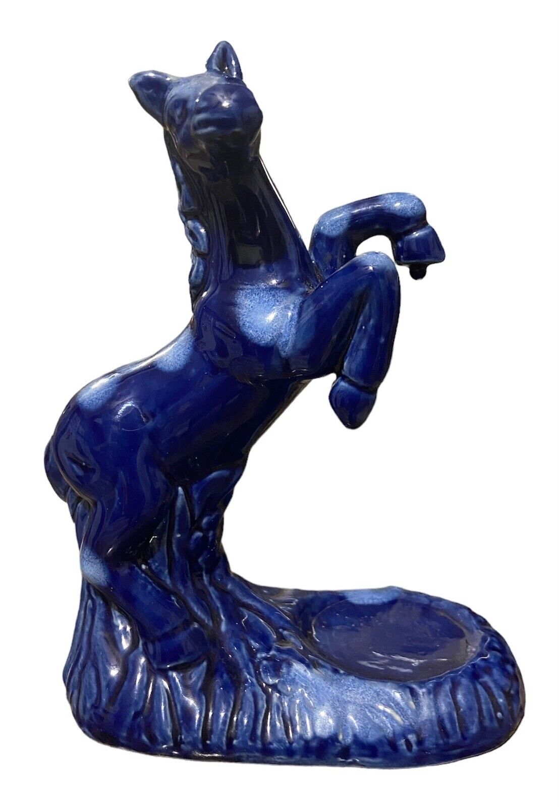 Cobalt Blue Ceramic Leaping Horse