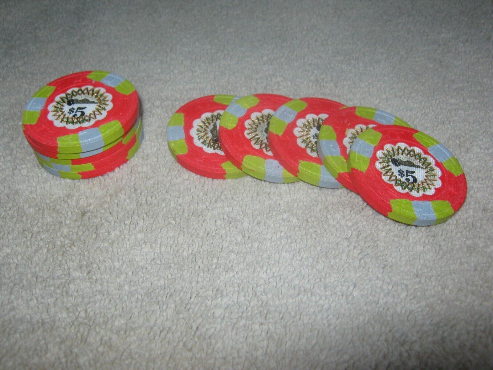 SPECIAL PAULSON CASINO CHIPS - Grand Casino,  $5 RED Units