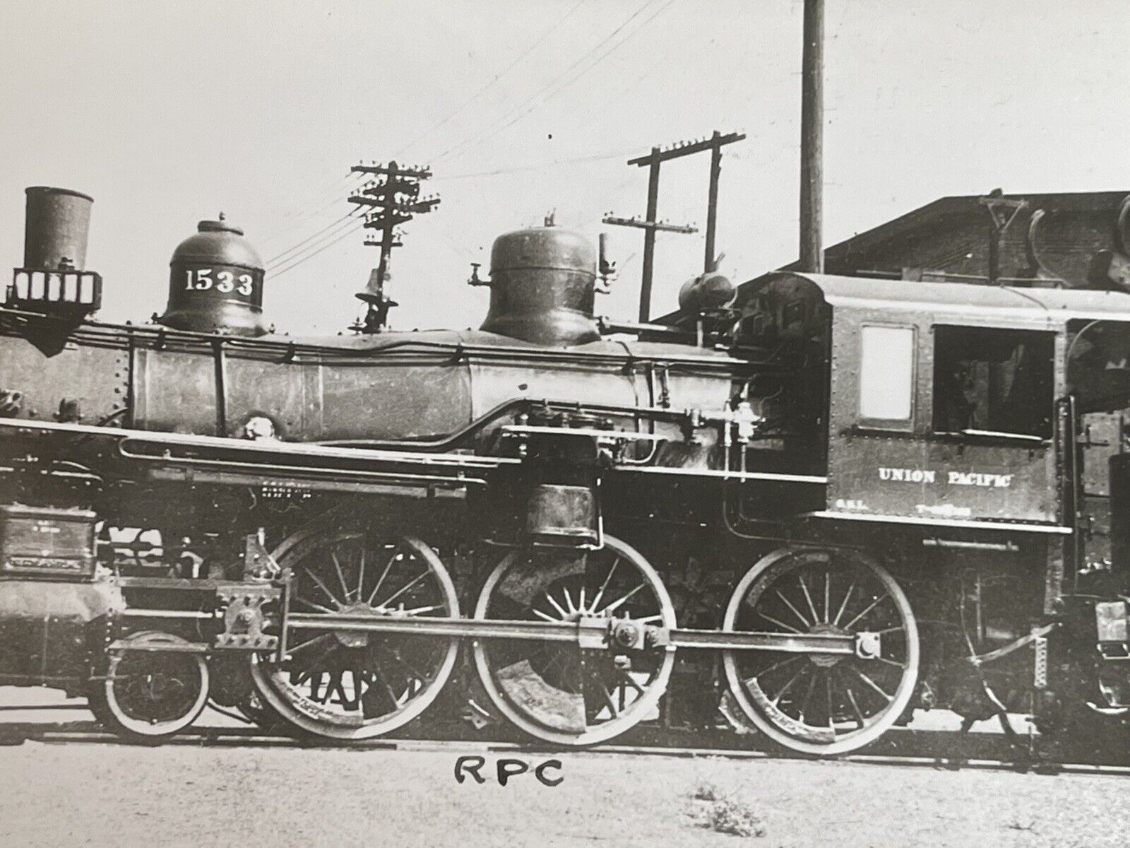 Vintage Real Photo 1891 Cooke Built Locomotive Steam Engine Union Pacific #1533