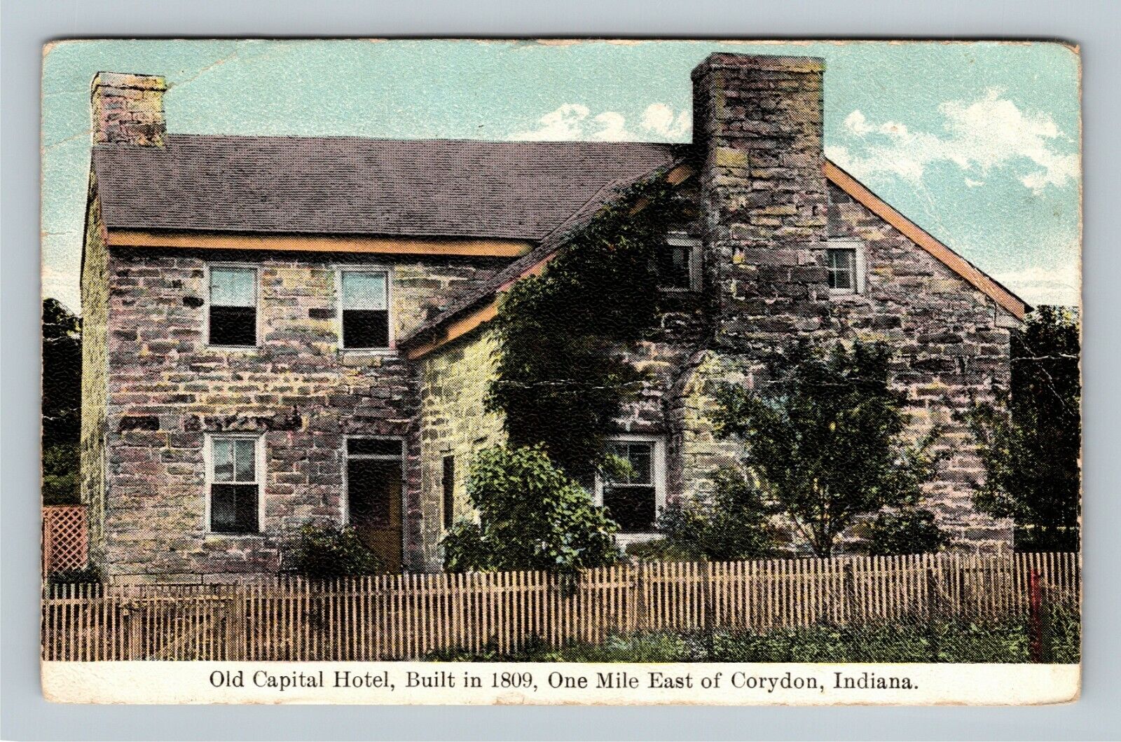 Old Capital Hotel, Corydon Indiana Vintage Postcard