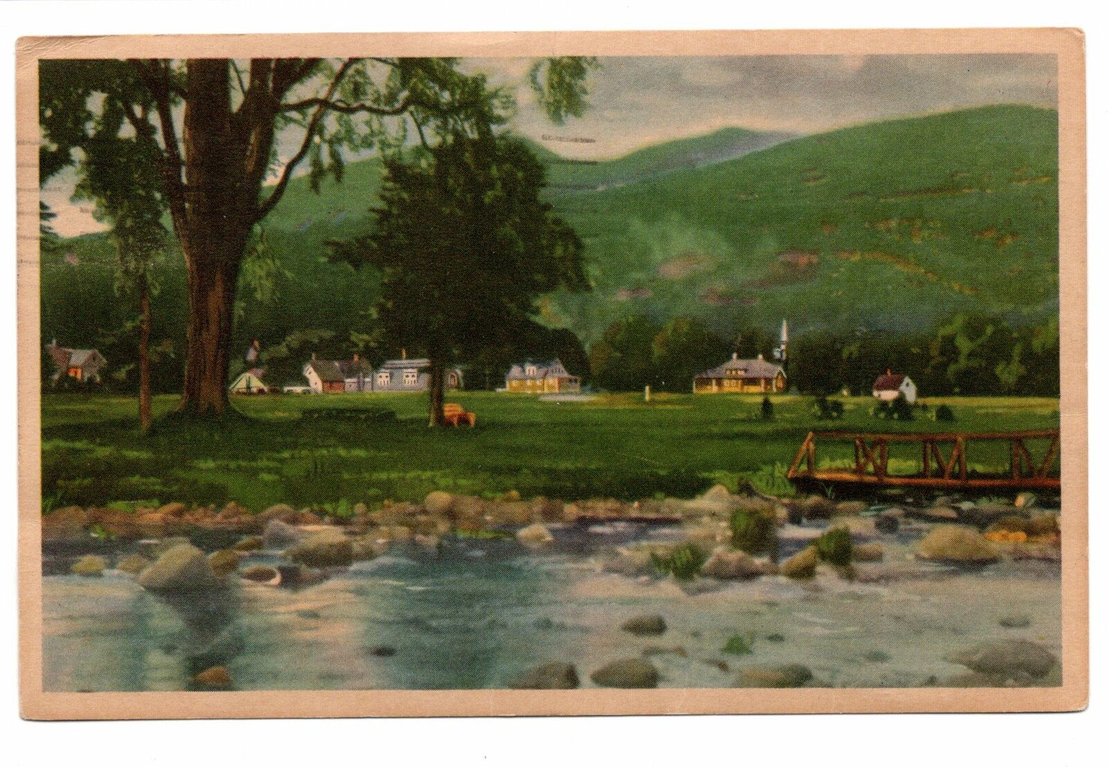 Country Landscape Postcard Postmarked 1948