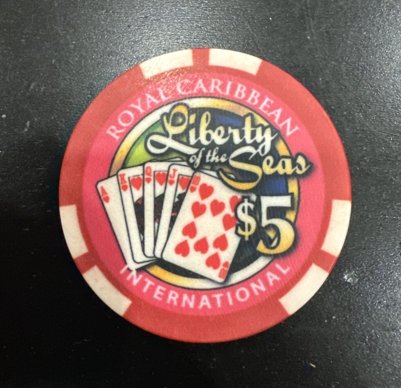 Royal Caribbean Liberty of the Seas $5 Red Casino Chip Five Dollar