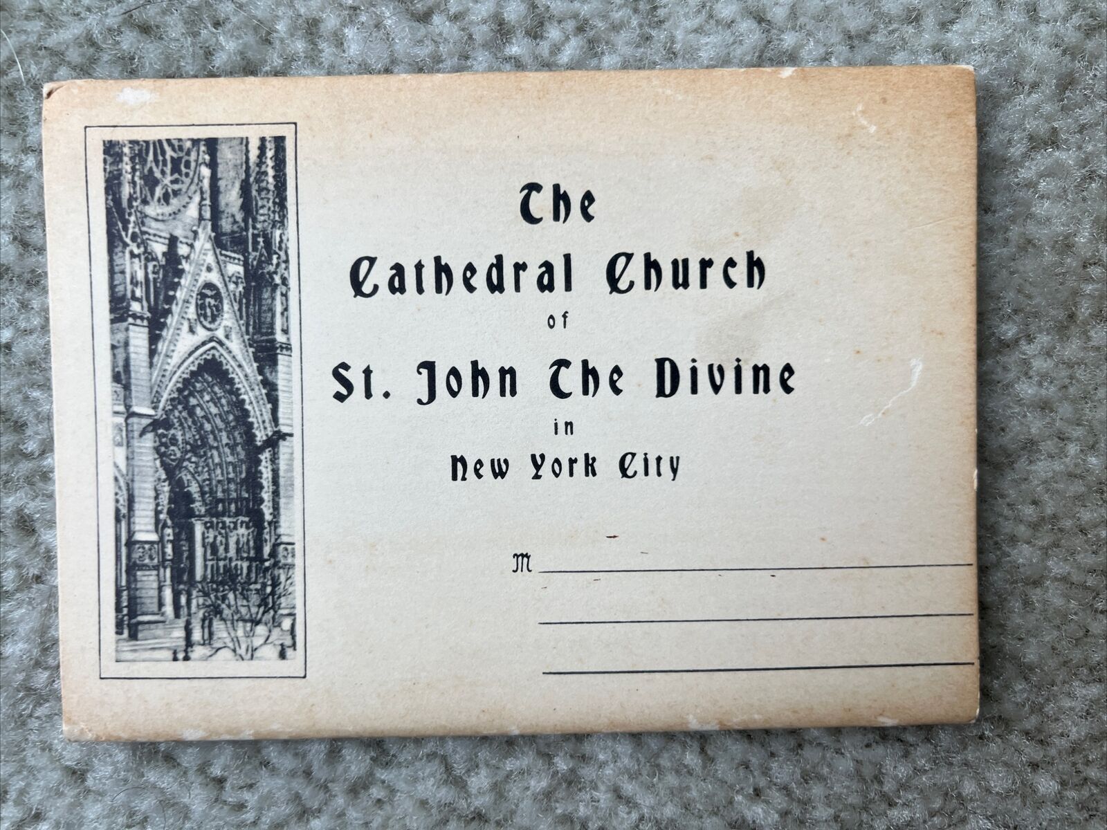 c1950’s The Cathedral Of St. John The Divine NYC , NY Vintage Postcard Folder