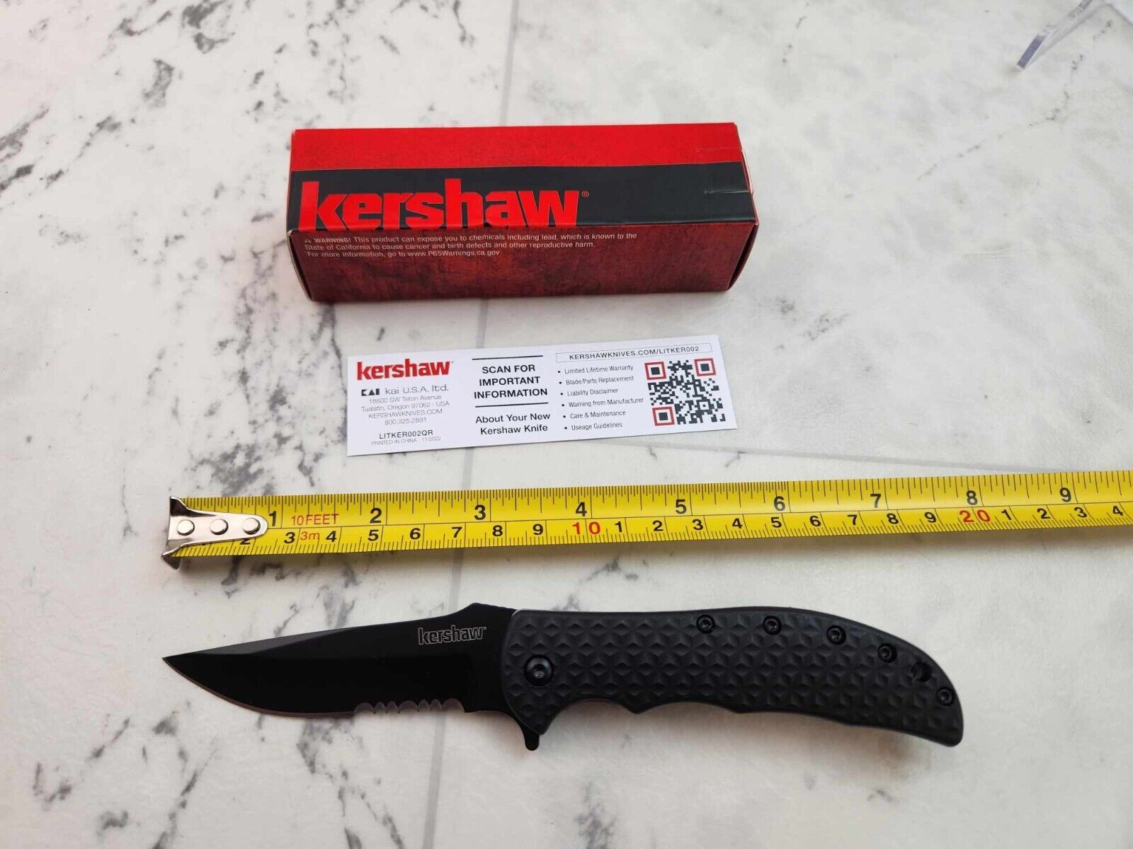 Kershaw Volt II Linerlock A/O Black GFN Folding 8Cr13MoV Pocket Knife 3650CKTST