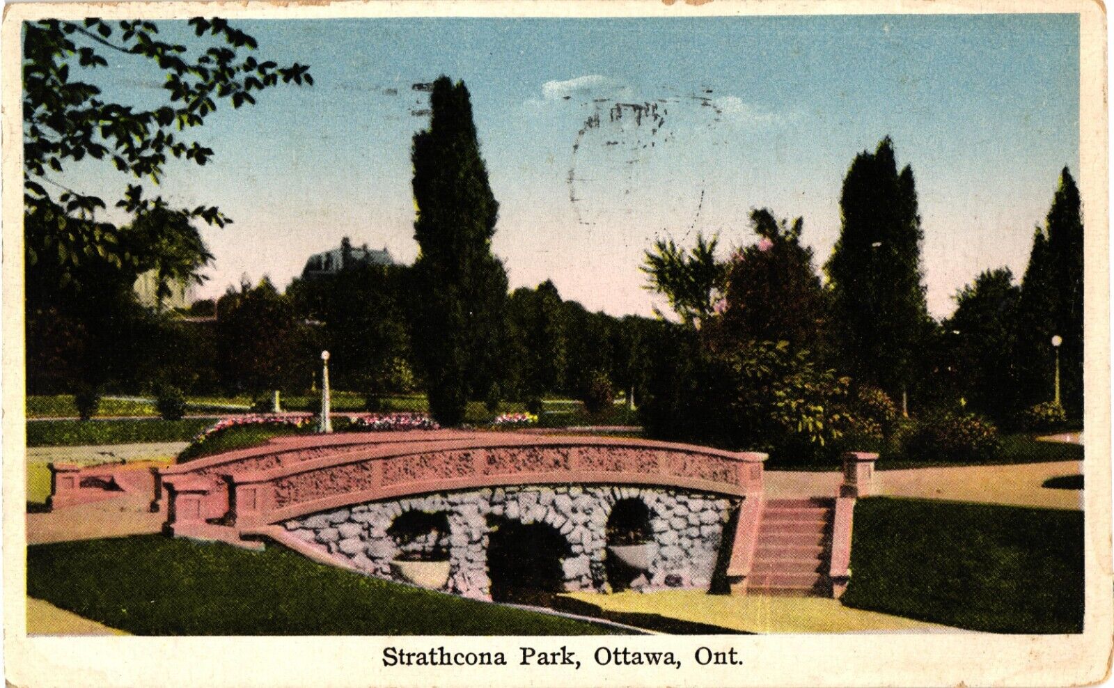 Strathcona Park Ottawa Ontario Canada White Border Postcard 1920s
