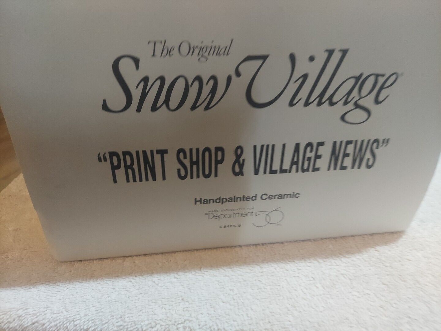 Dept 56 Christmas Print Shop And Village News 5425-9 1992 Original Snow Village