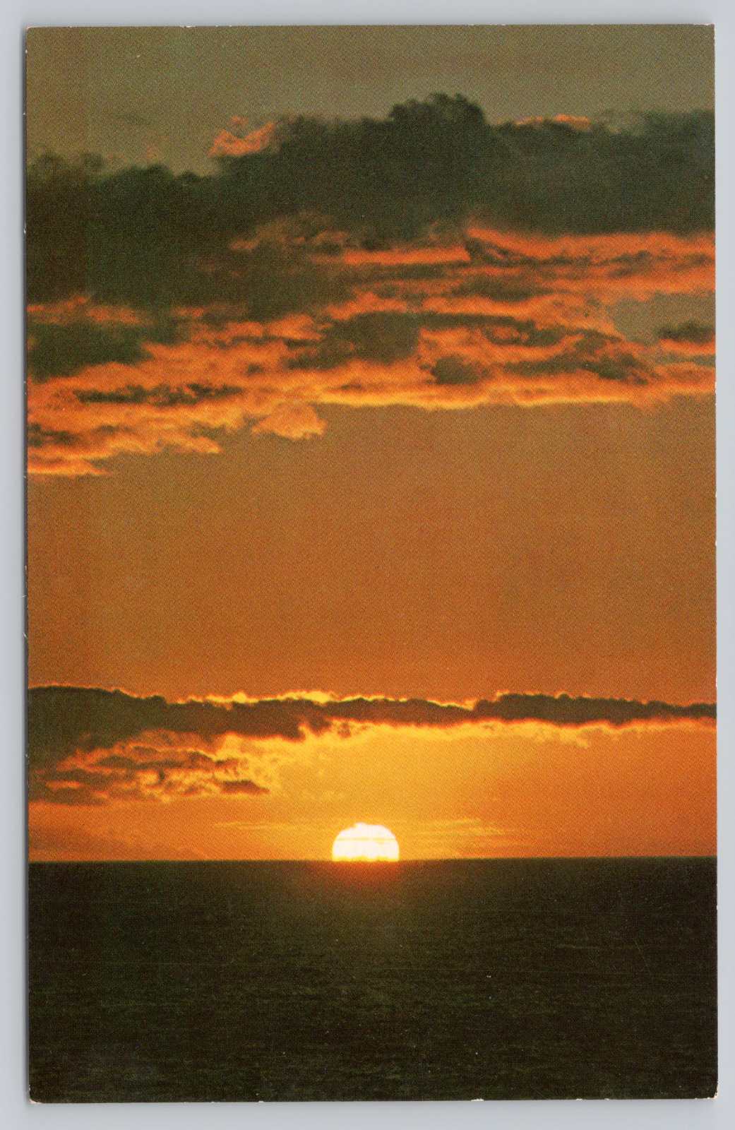 Postcard Fiery Hawaiian Sunset Kamaole Beach Kihei Maui Hawaii