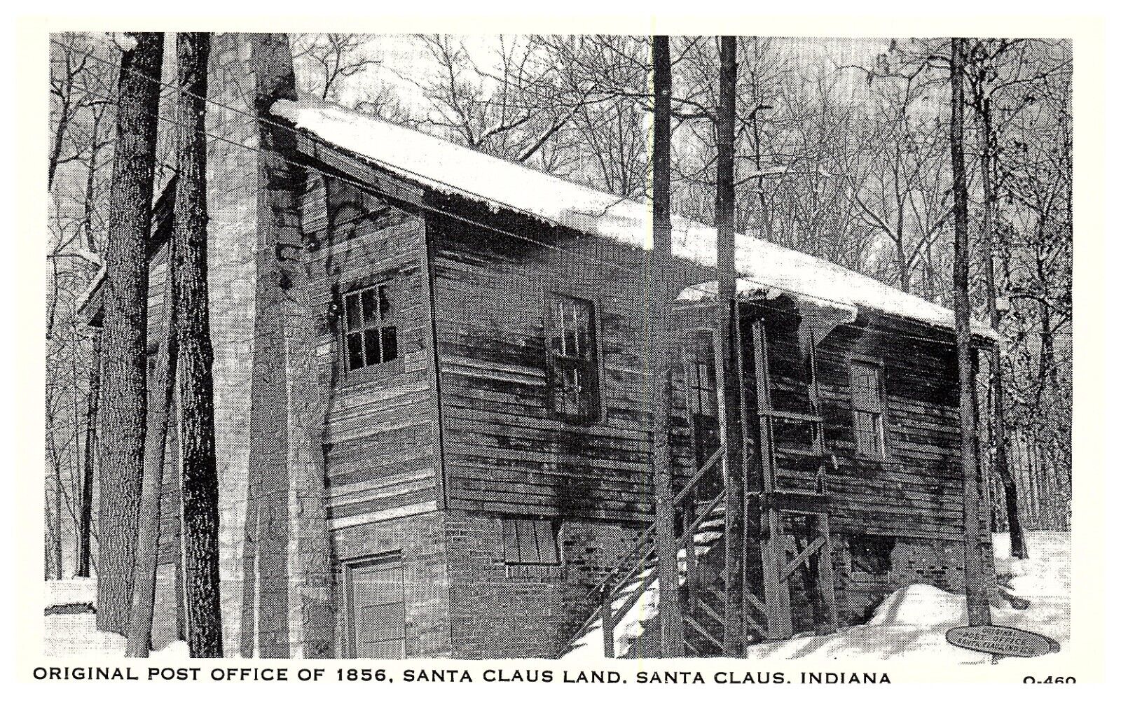 RPPC Santa Claus Indiana IN Original Post Office Of 1856 Winter -PC107