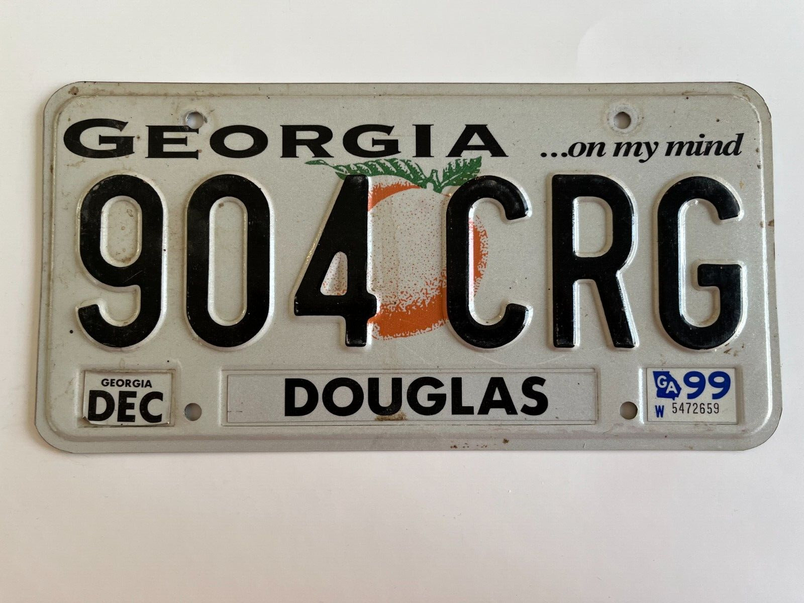 1999 Georgia License Plate Douglas County All Original