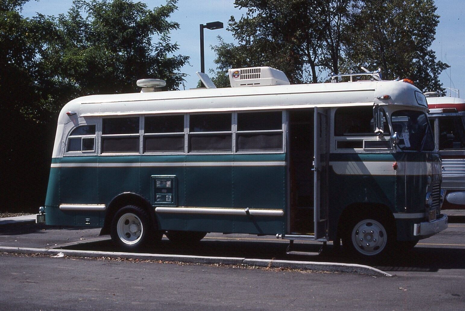 Original Bus Slide Vintage Teal White Short Bus 1986 #5