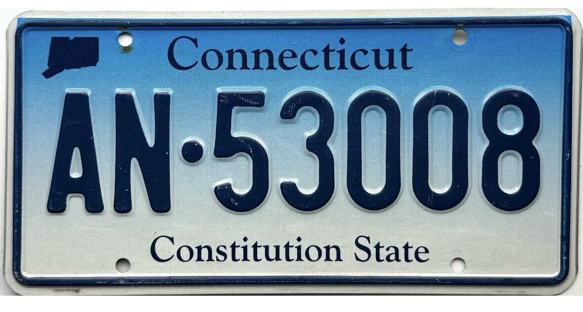 *BARGAIN BIN*  2015 Base Connecticut License Plate #AN-53008