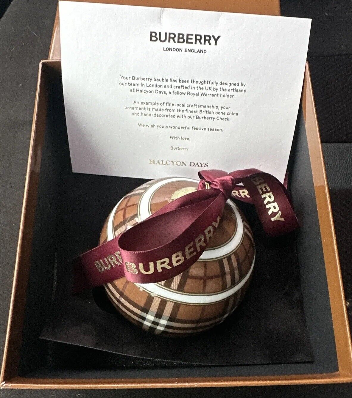 Burberry Christmas Bauble 2022 Bone China Limited