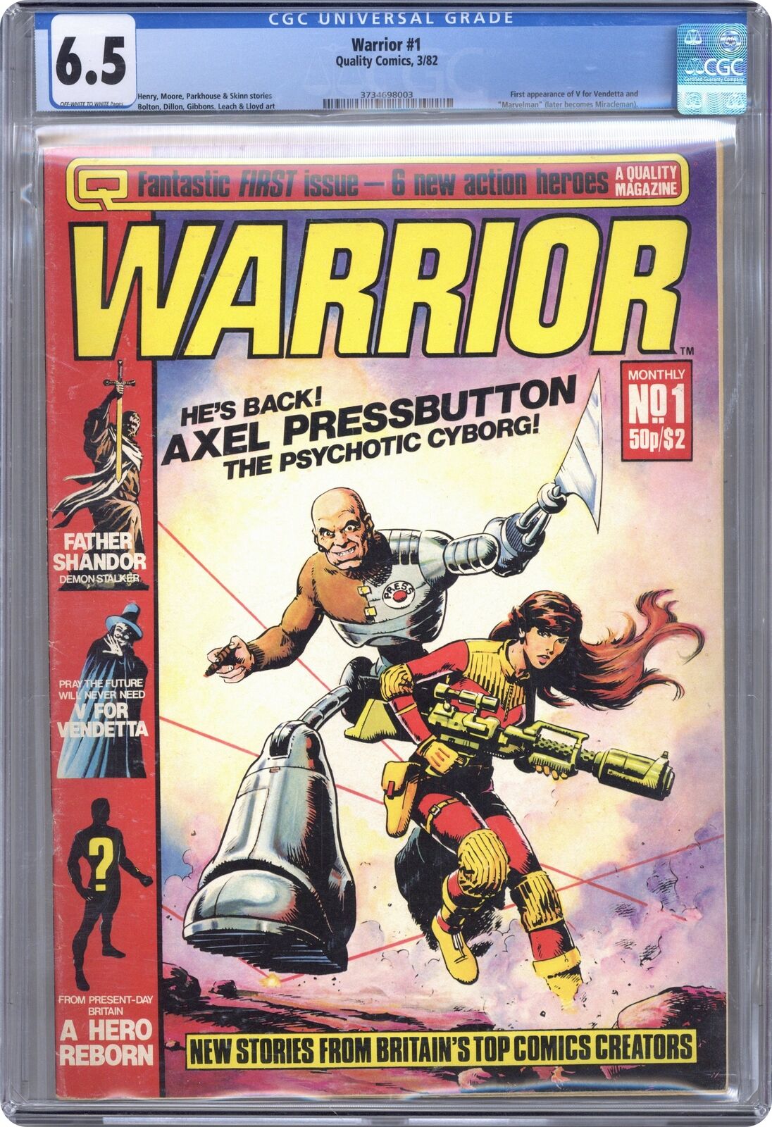 Warrior UK #1 CGC 6.5 1982 3734698003 1st app. Alan Moore\'s MarvelMan