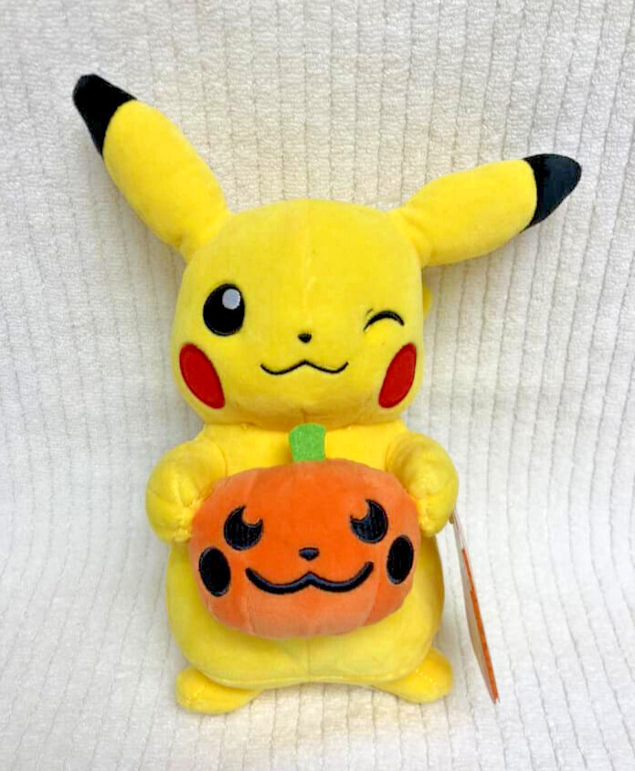 Nintendo Pokemon Pikachu Halloween Pumpkin Embroidered Plush Stuffed 10\