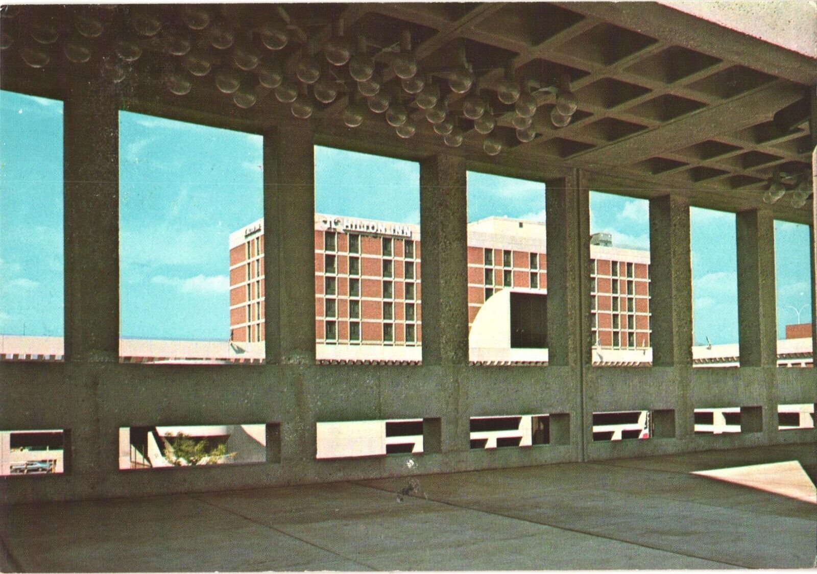 The Hilton Inn From Concrete Windows Lancaster Square, Lancaster, Penna Postcard