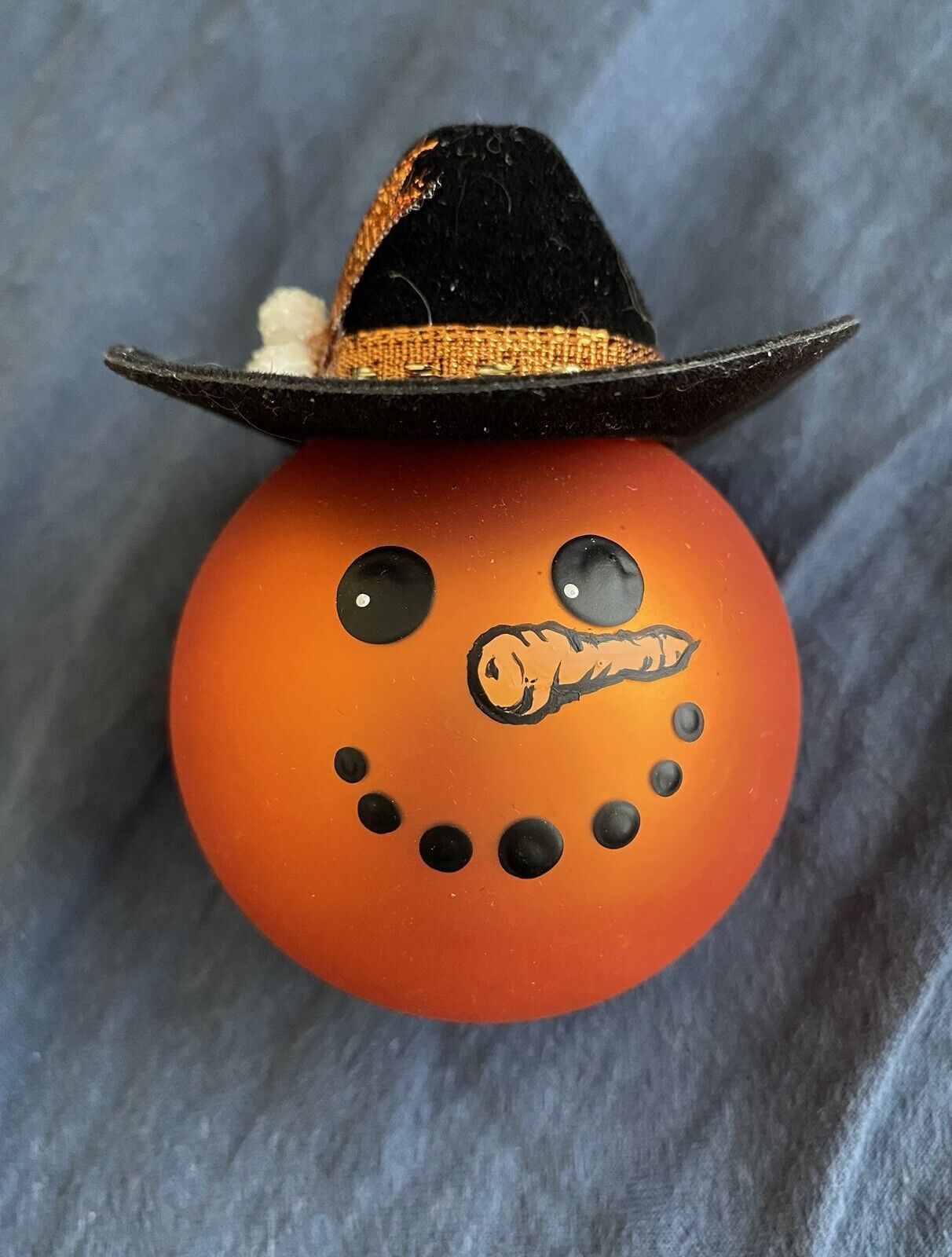 OSU Oklahoma State Uni Orange Snowman Cowboy Christmas or Halloween Ornament