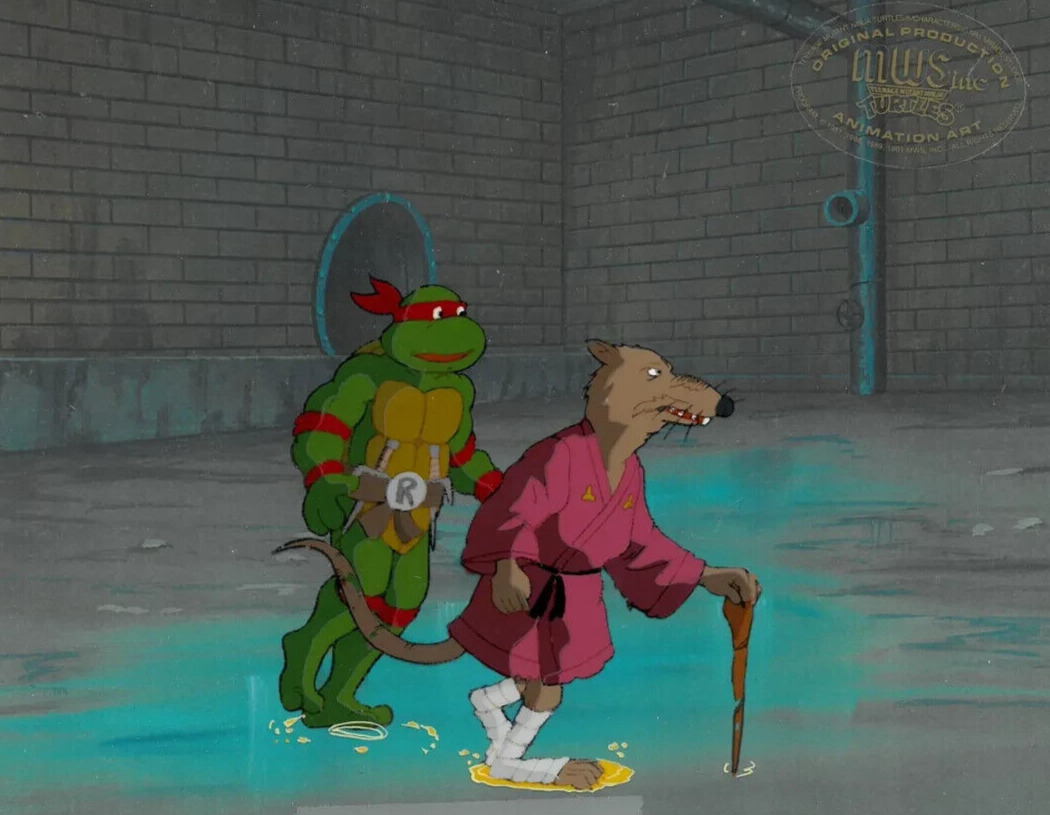 TMNT cel Raphael Splinter sewer original cartoon production art ninja turtle 80s