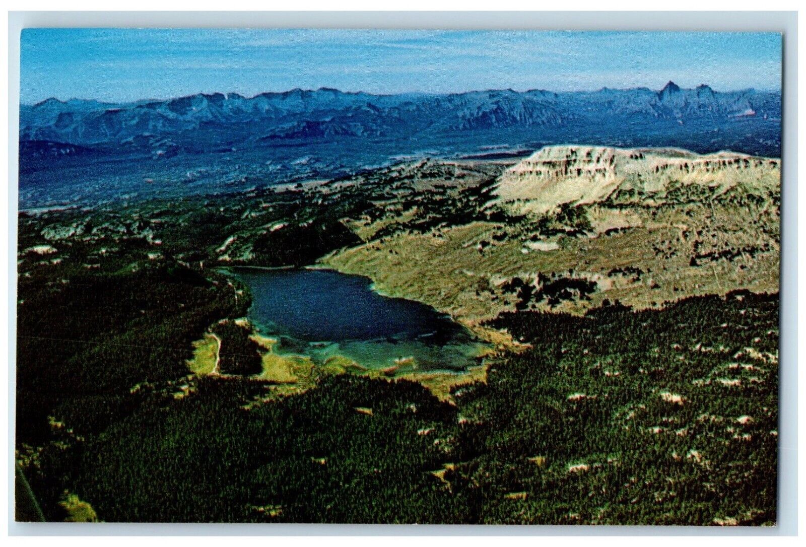 c1960 Beartooth Lake Butte Roadway Mountain Lake Red Lodge Vintage WY Postcard