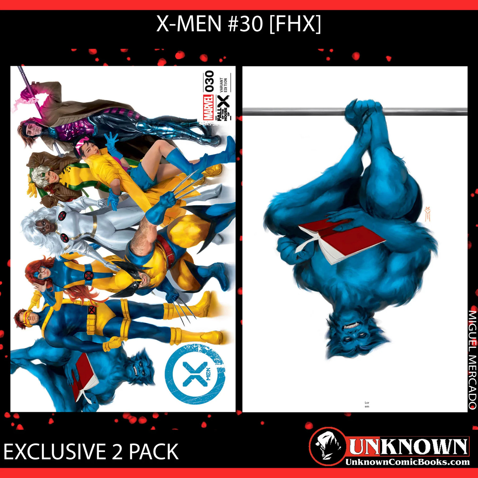 [2 PACK] X-MEN #30 [FHX] UNKNOWN COMICS MIGUEL MERCADO EXCLUSIVE VOGUE VAR (01/1