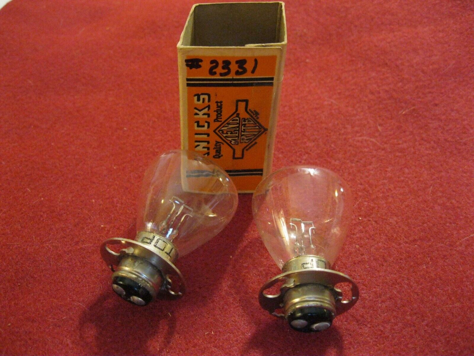 1936-1937-1938 Terraplane PAIR of Headlight Bulbs: #2331--TESTED