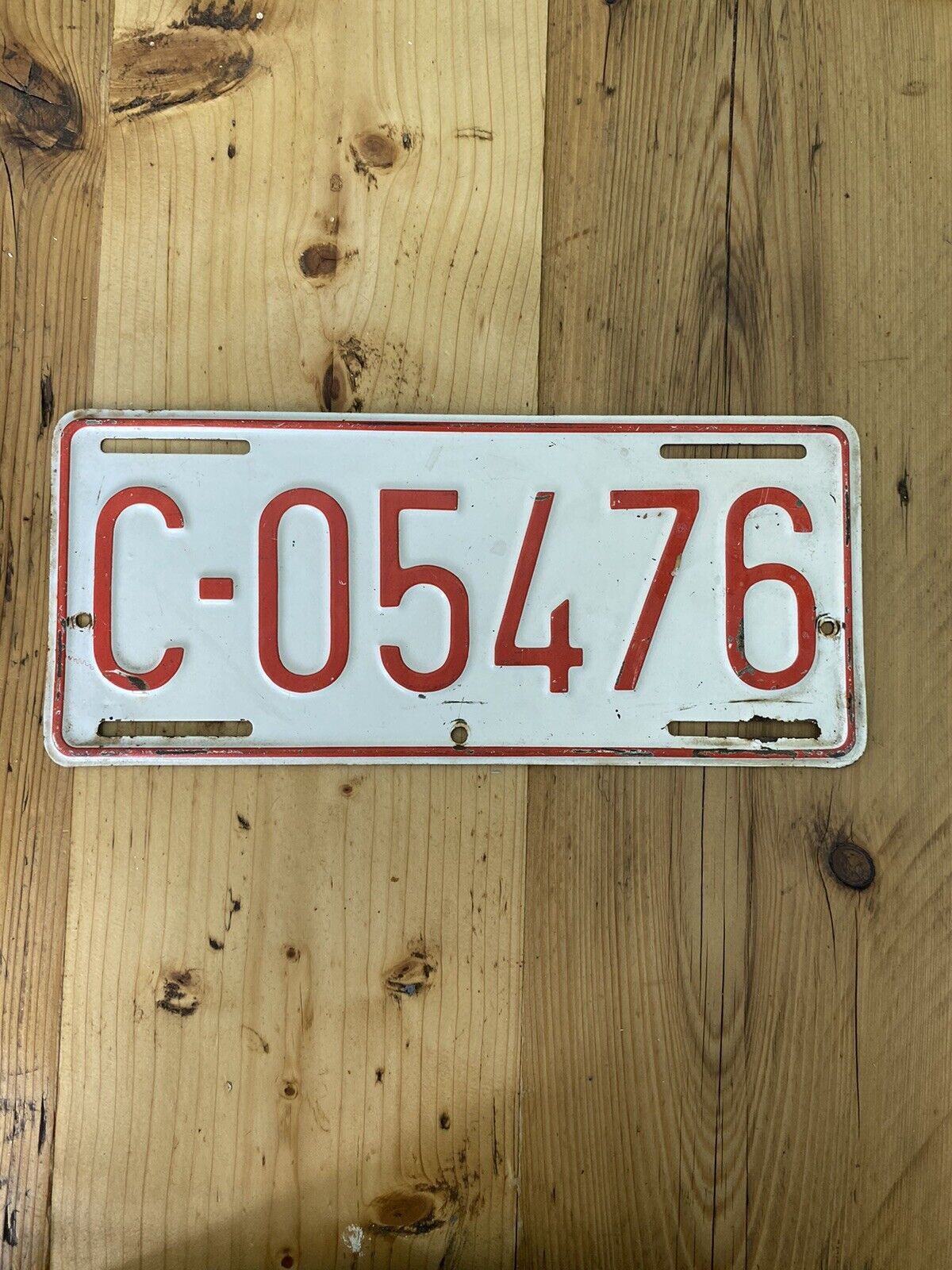 Vintage US Car License Plate C-05476