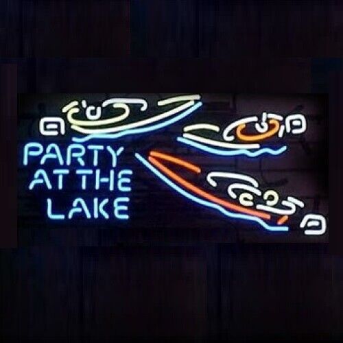 New Party At The Lake Beer Neon Lamp Light Sign Glass Wall 24\