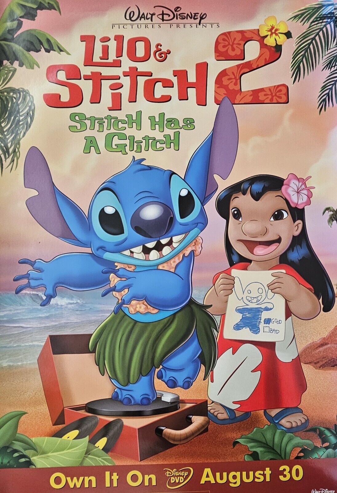 Disney's Lilo and Stitch 2    26 x 39.75  DVD promotional Movie poster