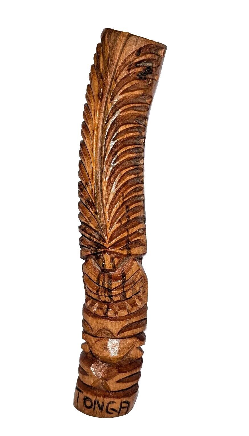Vtg Tonga MCM Wood Tiki God Hand-Carved 9½\