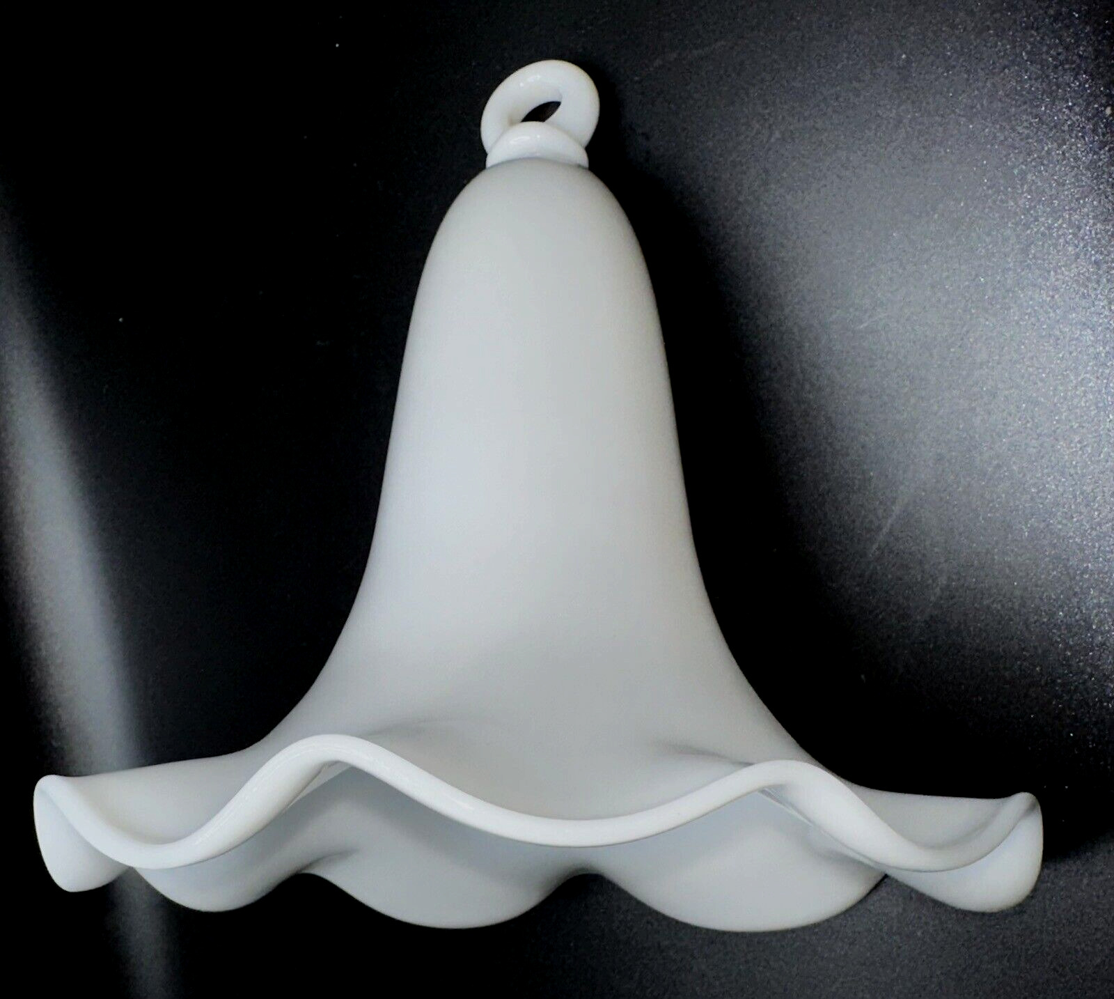 X-Large Antique Opaque White Glass Smoke Bell Shade for Hanging Kerosene Lamp