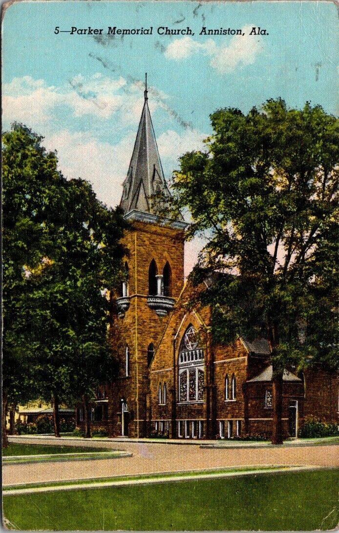 Anniston Alabama AL Parker Memorial Church Quintard Vintage Postcard 