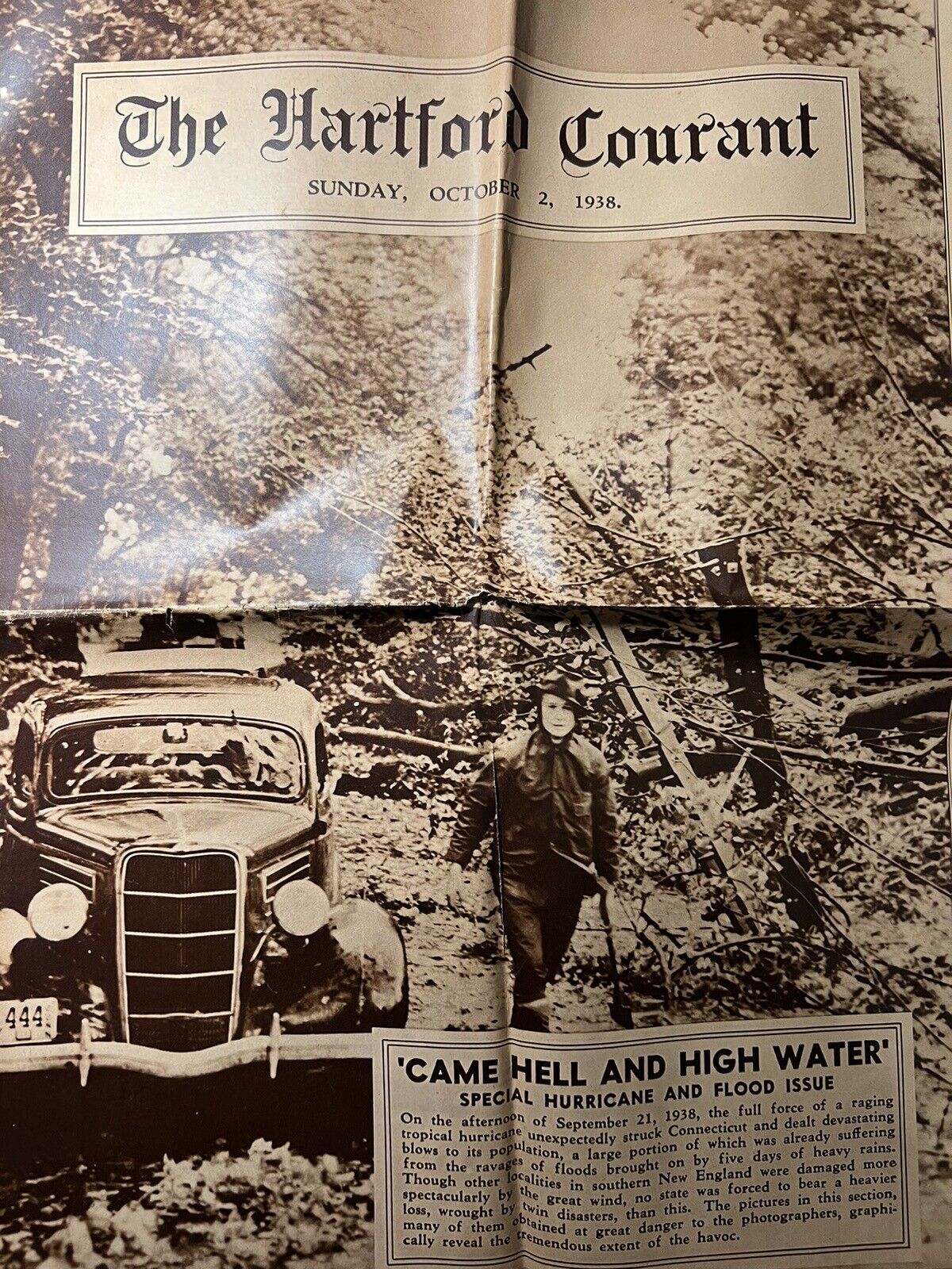 1938 Hartford Courant Newspaper Hurricane Photos Storm Damage Connecticut Flood
