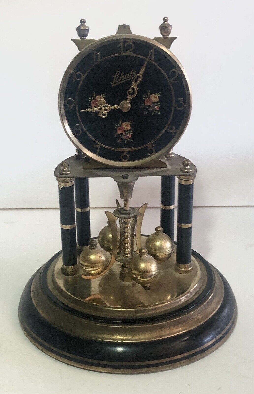 Vintage Schatz & Sohne Dome Pendulum Clock - Parts/Repair (No Glass)